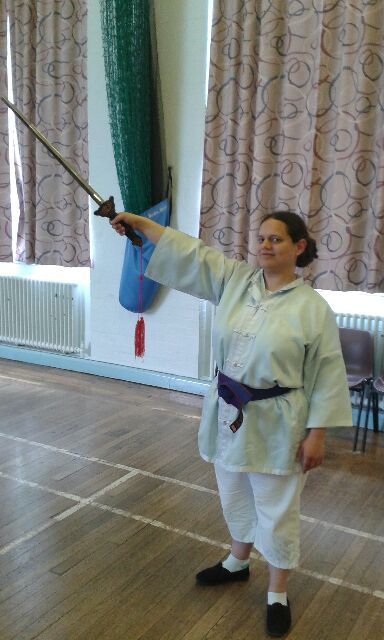 Bettina has achieved her Blue Belt for sword work