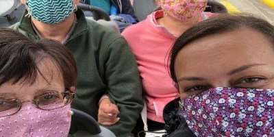 The Raw family rocking the face coverings look - Picture courtesy of Jennifer Raw, Masks hand made by Joyce Raw