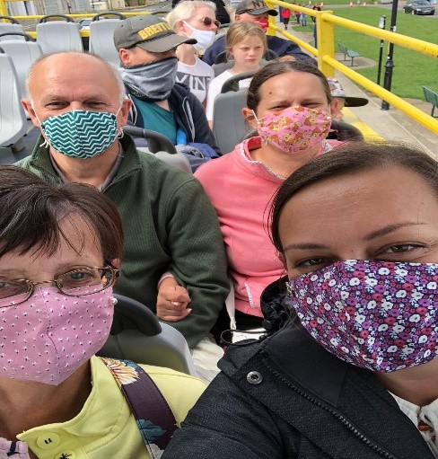 The Raw family rocking the face coverings look - Picture courtesy of Jennifer Raw, Masks hand made by Joyce Raw